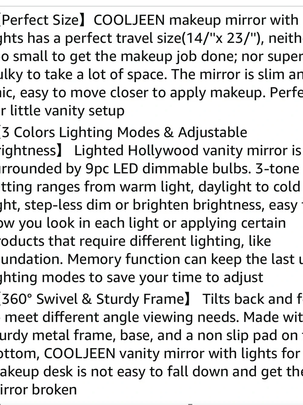 Lighted Vanity Mirror in White